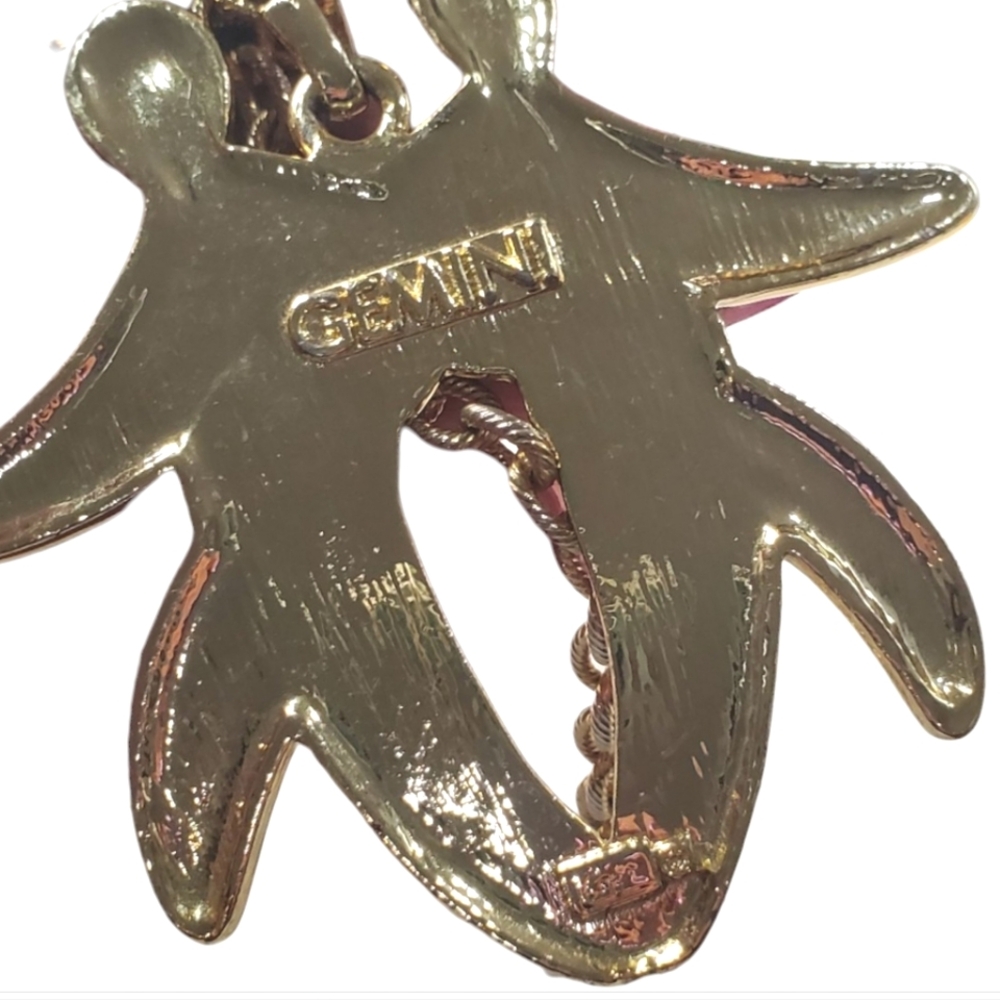 CRAFT Ultra Rare Vintage Gemini Zodiac Massive Statement Necklace - Picture 4 of 4